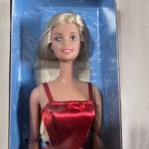 Barbie Time For Tea Doll Mattel 29103 Red Dress 4pc Tea Set